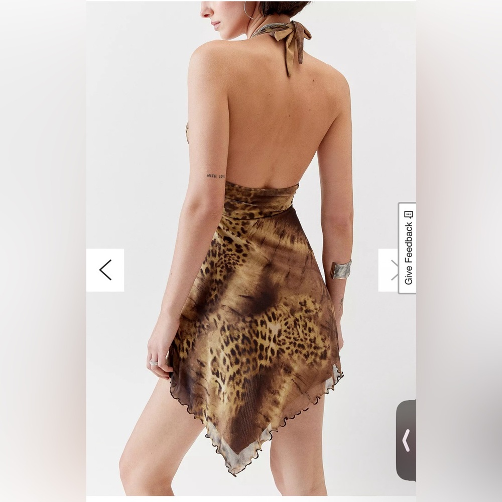 UO Jessa Halter Mini Dress Leopard Print - Picture 3 of 5